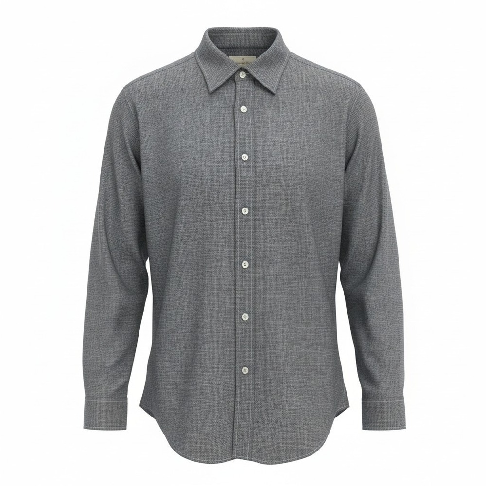Ermenegildo Zegna Mens Blue Cotton Flax Linen Button Down Shirt Made in Italy